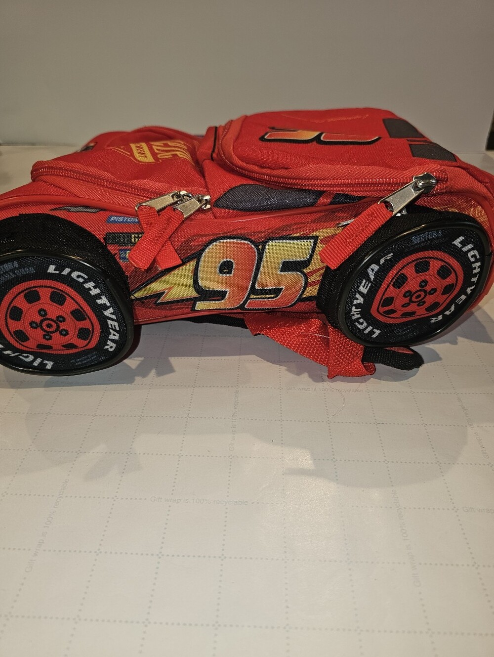 NWOT | Disney Pixar Cars | Red Lightning McQueen 95 Race Car Backpack